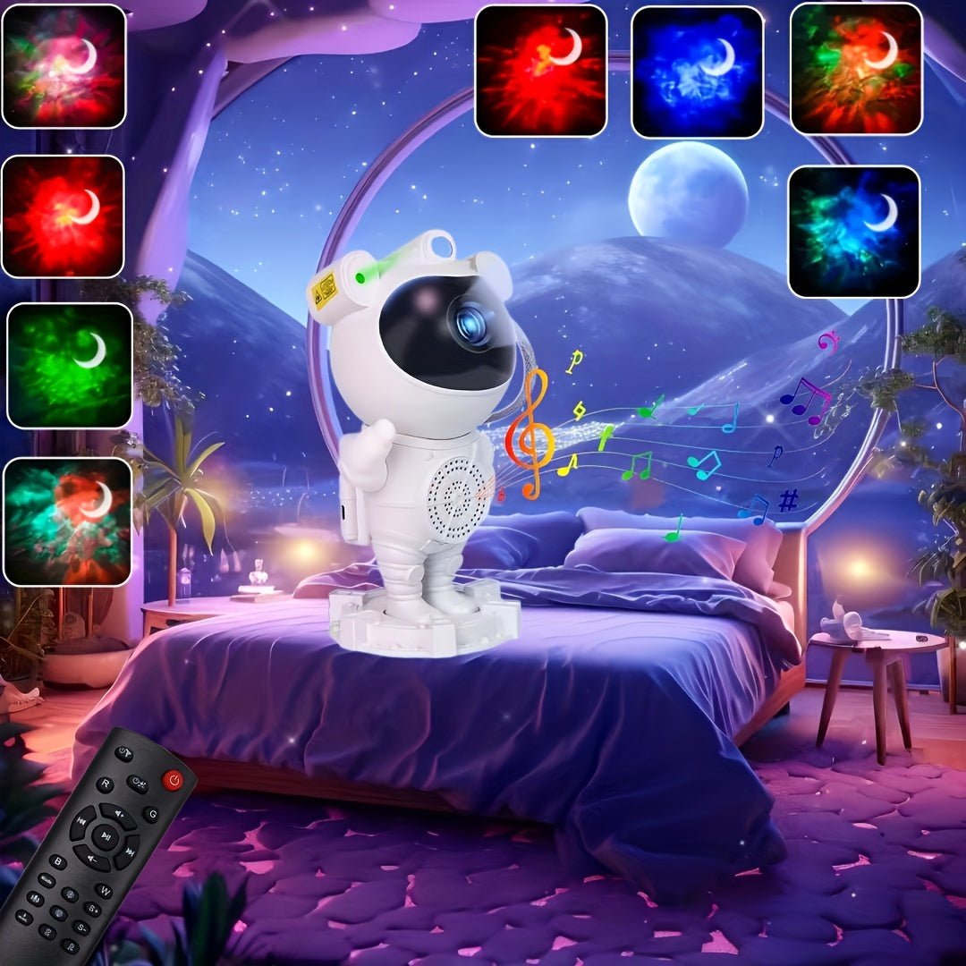 YETHKE Cosmic Astronaut Star Projector Night Light – LED ūko projektorius